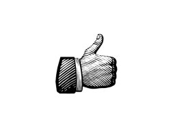 Thumbs up woodcut